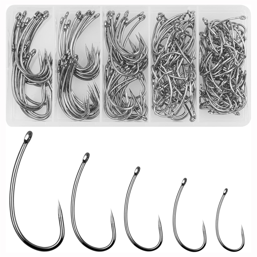 Fishing Hook Assortment - 180 Stuks Weerhaken Vishaken Kit Karper